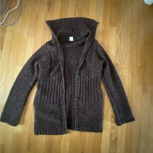 Vintage‎ J Crew Brown Oatmeal Knit Wool Blend Button down Cardigan